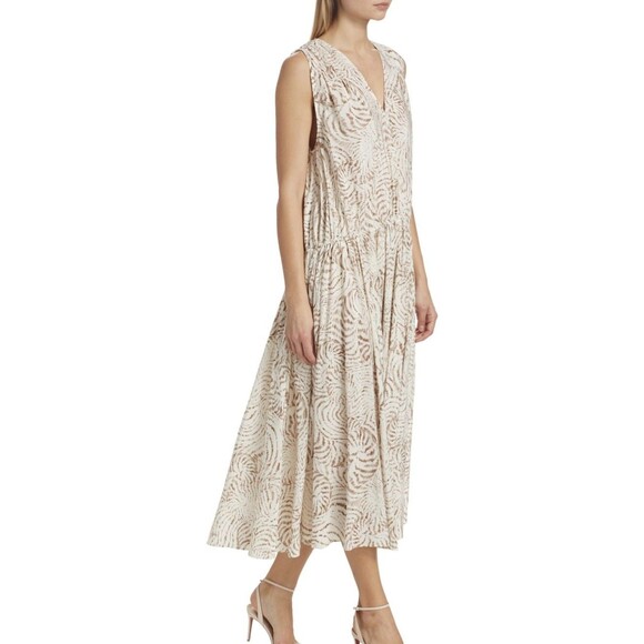 Anine Bing NWT Size M Cotton Blend Seashell Mia Sleeveless Midi Dress (L01) - Picture 1 of 10